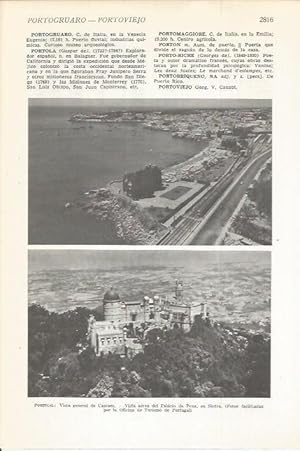 Bild des Verkufers fr LAMINA 22549: Vista de Cascaes y Palacio de Pena en Sintra, Portugal zum Verkauf von EL BOLETIN