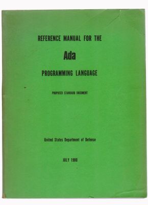 Bild des Verkufers fr Reference Manual for the Ada Programming Language, United States Department of Defense, July 1980 zum Verkauf von Robinson Street Books, IOBA