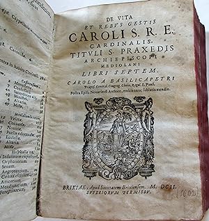 In Qva, Liber Memorialis Ad populum Ciuitatis, & Dioecesis Mediolanensis, A Beato Carolo Borromae...