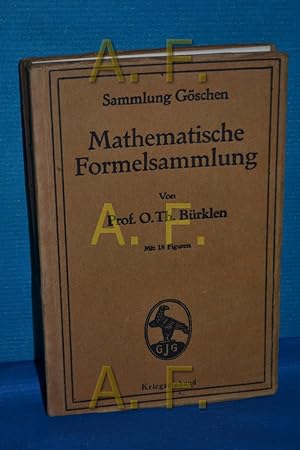 Seller image for Mathematische Formelsammlung (Sammlung Gschen Band 51) (Kriegseinband) for sale by Antiquarische Fundgrube e.U.