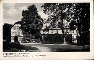 Bild des Verkufers fr Ansichtskarte / Postkarte Magdeburg an der Elbe, Erholungsheim "Waldmhle" Maschinenbau Mackensen Sowjet AG Magdeburg N. zum Verkauf von akpool GmbH