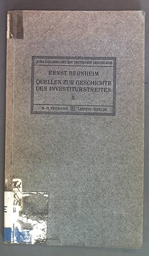 Imagen del vendedor de Quellen zur Geschichte des Investiturstreites Heft II: Zur Geschichte des Wormser Konkordates. Quellensammlung zur deutschen Geschichte. a la venta por books4less (Versandantiquariat Petra Gros GmbH & Co. KG)