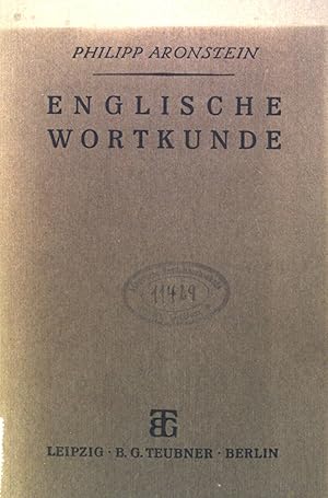 Imagen del vendedor de Englische Wortkunde. a la venta por books4less (Versandantiquariat Petra Gros GmbH & Co. KG)