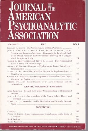 Bild des Verk�ufers f�r Journal of the American Psychoanalytic Association, Volume 35, No. 1 / 1987. zum Verkauf von Borkert, Schwarz und Zerfa� GbR