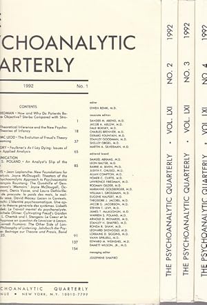 Seller image for The Psychoanalytic Quarterly, Volume LXI 1992, No. 1 - 4. for sale by Fundus-Online GbR Borkert Schwarz Zerfa