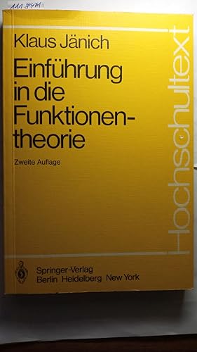 Einführung in die Funktionentheorie (Hochschultext).