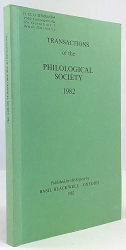 Imagen del vendedor de Transactions of the Philological Society 1982. a la venta por Antiquariat Heiner Henke