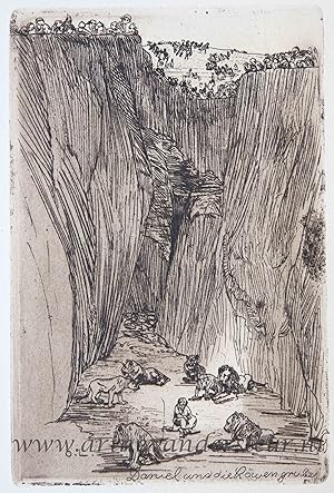 Bild des Verkufers fr [Original etching] Daniel in der Lwengrube (Daniel in the lion's den/Daniel in de leeuwenkuil), 1913 zum Verkauf von Antiquariaat Arine van der Steur / ILAB