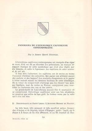 Immagine del venditore per PANORAMA DE L HERALDIQUE CAPETIENNE CONTEMPORAINE (EXTRAIDO ORIGINAL DEL AO 1955, ESTUDIO COMPLETO TEXTO INTEGRO) venduto da Libreria 7 Soles