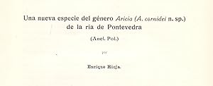 Immagine del venditore per UNA NUEVA ESPECIE DEL GENERO ARICIA (A. CORNIDEI N. SP) DE LA RIA DE PONTEVEDRA (EXTRAIDO ORIGINAL DEL AO 1934, ESTUDIO COMPLETO TEXTO INTEGRO) venduto da Libreria 7 Soles