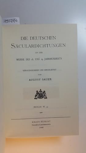 Bild des Verkufers fr Deutsche Literaturdenkmale des 18. und 19. Jahrhunderts - Nummer 91-104 (in 1 BUCH) zum Verkauf von Gebrauchtbcherlogistik  H.J. Lauterbach