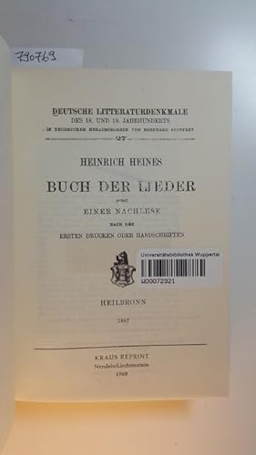 Bild des Verkufers fr Deutsche Literaturdenkmale des 18. und 19. Jahrhunderts - Nummer 27 bis 28 (in 1 BUCH) zum Verkauf von Gebrauchtbcherlogistik  H.J. Lauterbach