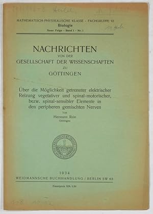 Über die Möglichkeit getrennter Reizung vegetativer und spinal-motrorischer, bezw. spinal-sensibl...