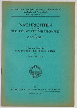 Über die Stabilität eines Tonschiefer-Eischlusses in Basalt.