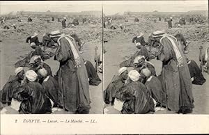 Stereo Ansichtskarte / Postkarte Luxor Ägypten, Le Marché