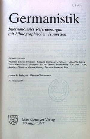 Bild des Verkufers fr Germanistik. Internationales Referatenorgan mit bibliographischen Hinweisen. zum Verkauf von books4less (Versandantiquariat Petra Gros GmbH & Co. KG)