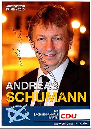 Bild des Verkufers fr Original Autogramm Andreas Schumann MdL CDU /// Autogramm Autograph signiert signed signee zum Verkauf von Antiquariat im Kaiserviertel | Wimbauer Buchversand