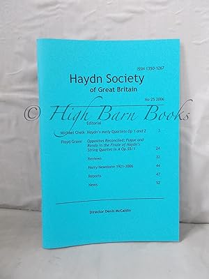 Immagine del venditore per Haydn Society of Great Britain Journal No 25 2006 venduto da High Barn Books