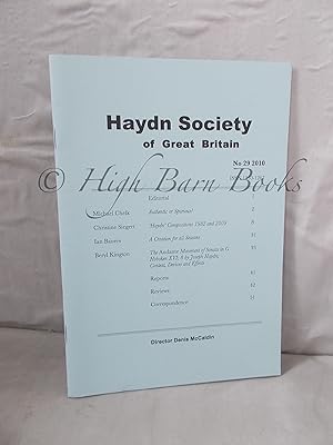 Immagine del venditore per Haydn Society of Great Britain Journal No 29 2010 venduto da High Barn Books