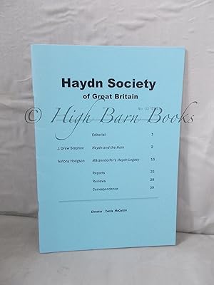 Immagine del venditore per Haydn Society of Great Britain Journal No 32 2013 venduto da High Barn Books