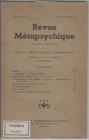 Revue metapsychique juillet aout septembre 1949