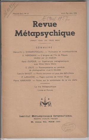 Revue metapsychique avril mai juin 1952