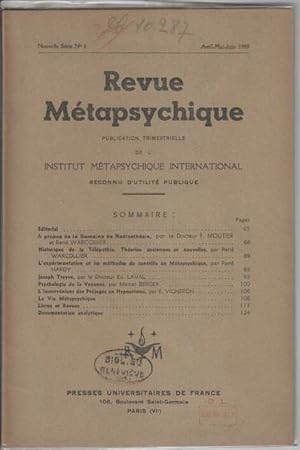Revue metapsychique avril mai juin 1949
