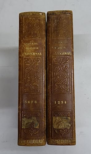 Imagen del vendedor de HISTORIA UNIVERSAL ANTIGUA Y MODERNA , formada principalmente con las obras de los clebres escritores Segur, Anquetil y Lesage. Bajo la direccin de. Tomos I, II, III, IV, V, VI. VII y VIII (de 34) encuadernados en 2 volmenes. a la venta por Librera J. Cintas