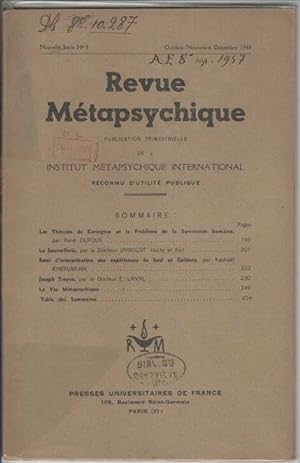 Revue metapsychique octobre novembre decembre 1949Puf