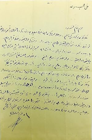 Autograph letter signed 'Mehmed Mesih'.