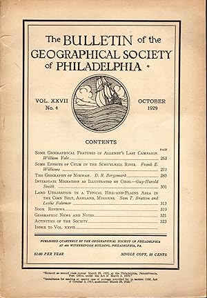 Bild des Verkufers fr The Bulletin of the Geographical Society of Philadelphia, Volume XXVII (27), No 4, October 1929 zum Verkauf von Dorley House Books, Inc.