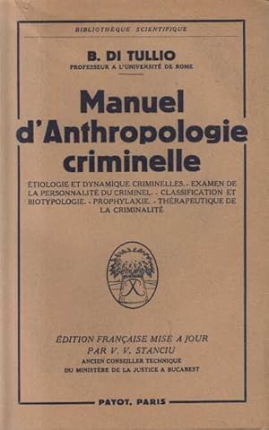 Manuel d'anthropologie criminelle