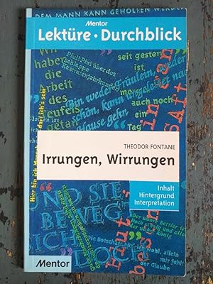 Bild des Verkufers fr Theodor Fontane: Irrungen, Wirrungen zum Verkauf von Versandantiquariat Cornelius Lange