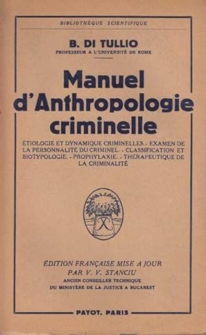 Manuel d'Anthropologie criminelle