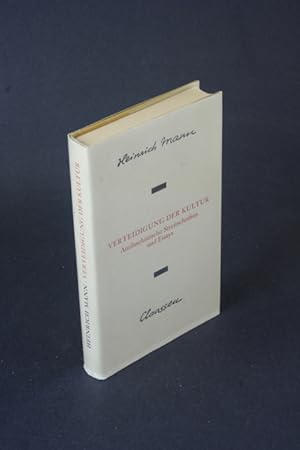 Bild des Verkufers fr Verteidigung der Kultur: antifaschistische Streitschriften und Essays. zum Verkauf von Steven Wolfe Books
