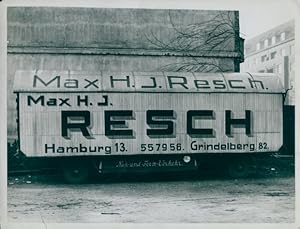 Foto Hamburg Rotherbaum, Reklame, Umzugsfirma Max H. J. Resch, Hamburg Grindelberg 82, Anhänger