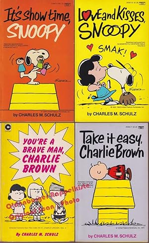 4 x PEANUTS: Take ist easy,Charlie Brown; It´s showtime,Snoopy ; Love and Kisses,Snoopy; You´re a...