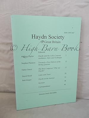 Immagine del venditore per Haydn Society of Great Britain Journal No 21 2002 venduto da High Barn Books