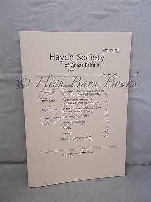 Immagine del venditore per Haydn Society of Great Britain Journal No 24 2005 venduto da High Barn Books