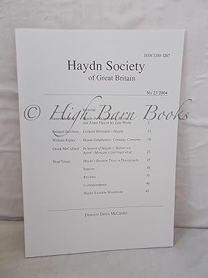 Immagine del venditore per Haydn Society of Great Britain Journal No 23 2004 venduto da High Barn Books