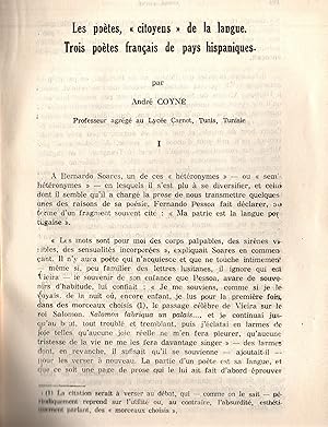 Bild des Verkufers fr Les poetes "citoyens" de la langue.Trois poetes francais des pays hispaniques-I- zum Verkauf von JP Livres