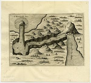 Rare Antique Print-NORWAY-MAELSTROM-WHIRLPOOL-de Hooghe-1682