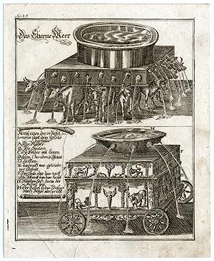 Rare Antique Print-BRAZEN SEA-MOLTEN-TEMPLE OF SOLOMON-Bunting-1754