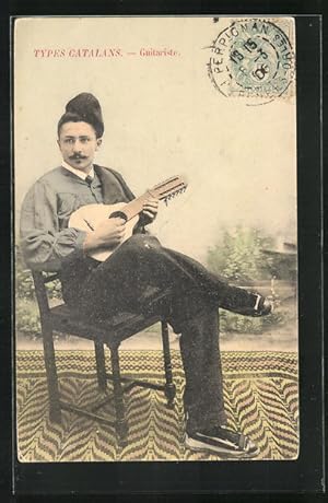 Bild des Verkufers fr Carte postale Languedoc-Roussillon, Gitarrist en costume typique zum Verkauf von Bartko-Reher
