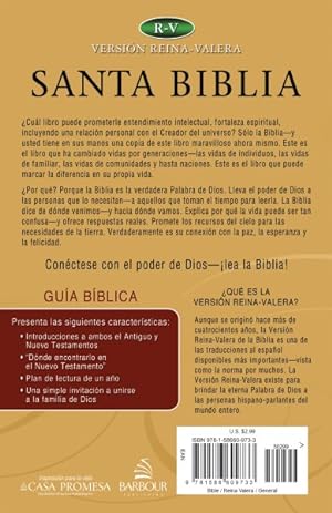 Imagen del vendedor de Santa Biblia / Holy Bible : Reina-Valera -Language: spanish a la venta por GreatBookPrices