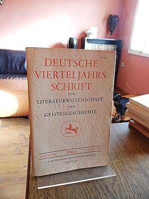 Bild des Verkufers fr Deutsche Vierteljahrsschrift fr Literaturwissenschaft und Geistesgeschichte. 39. Jahrgang 1965 Heft 4 / Dezember. zum Verkauf von Antiquariat Floeder