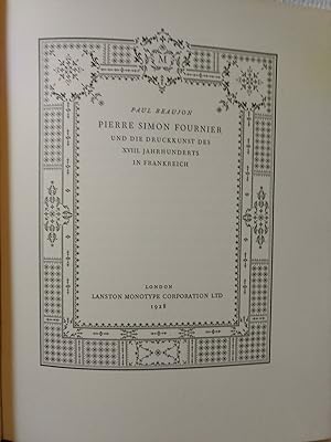 Pierre Simon Fournier und die Druckkunst des 18. Jahrhunderts in Frankreich.