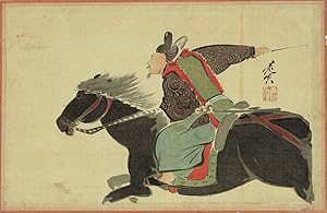 Bild des Verkufers fr Shibata Zeshin Nikuhitsu-ga [A Dramatic Painting of a Horseman by Acclaimed Artist Shibata Zeshin] zum Verkauf von Kagerou Bunko (ABAJ, ILAB)