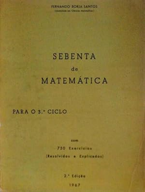Seller image for SEBENTA DE MATEMTICA PARA O 3. CICLO. for sale by Livraria Castro e Silva