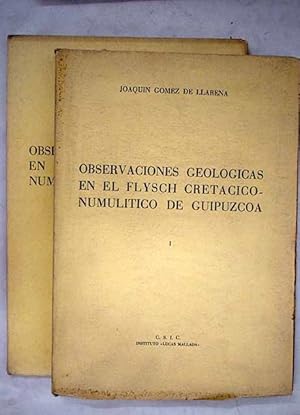 Imagen del vendedor de Observaciones geolgicas en el Flysch cretcico-numulitico de Guipzcoa a la venta por Alcan Libros